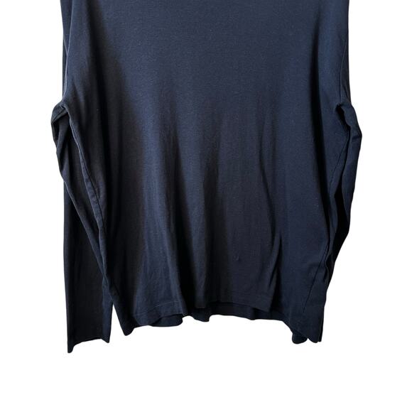Theory Mens Miller Turtleneck Pima Cotton Alpaca Blend Long Sleeve Tee Blue L - Picture 5 of 11